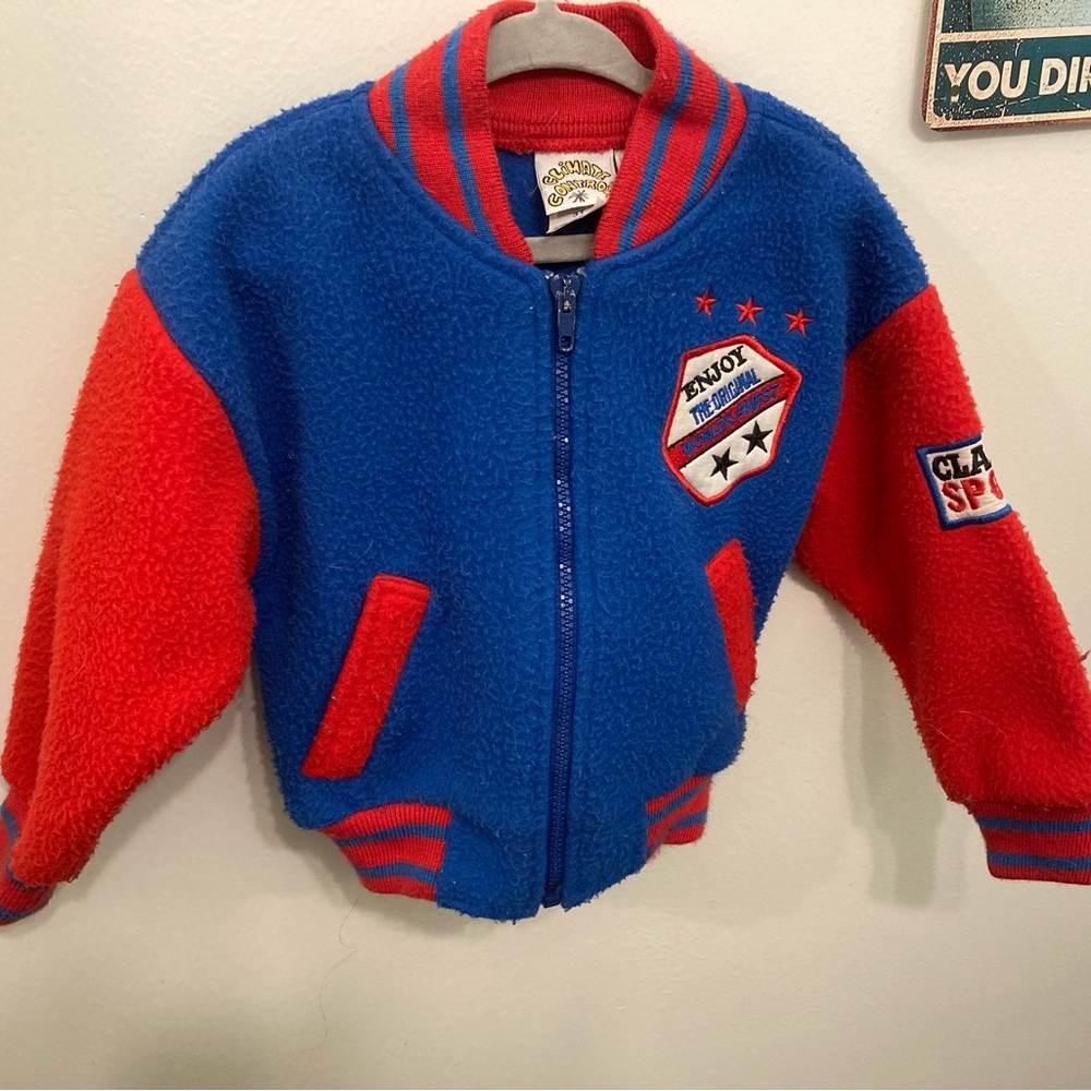 Vintage 80’s or 90’s sweater jacket blue and red 3T